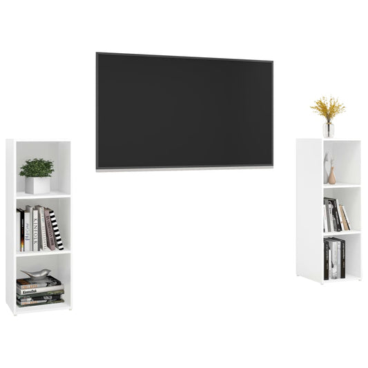 Móveis de TV contraplacado branco, 2 pcs