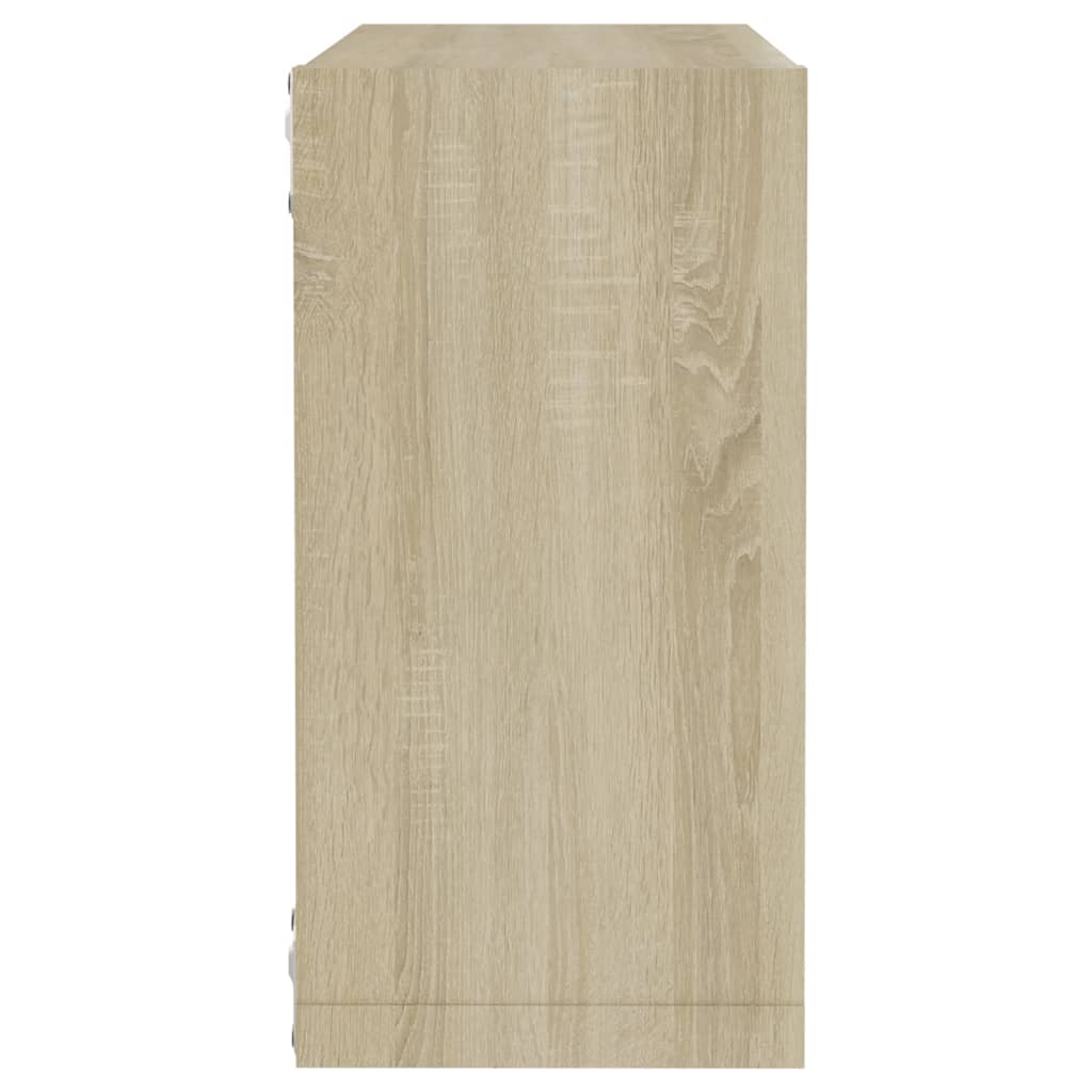 Prateleiras de parede em forma de cubo 2 pcs 30x15x30cm sonoma