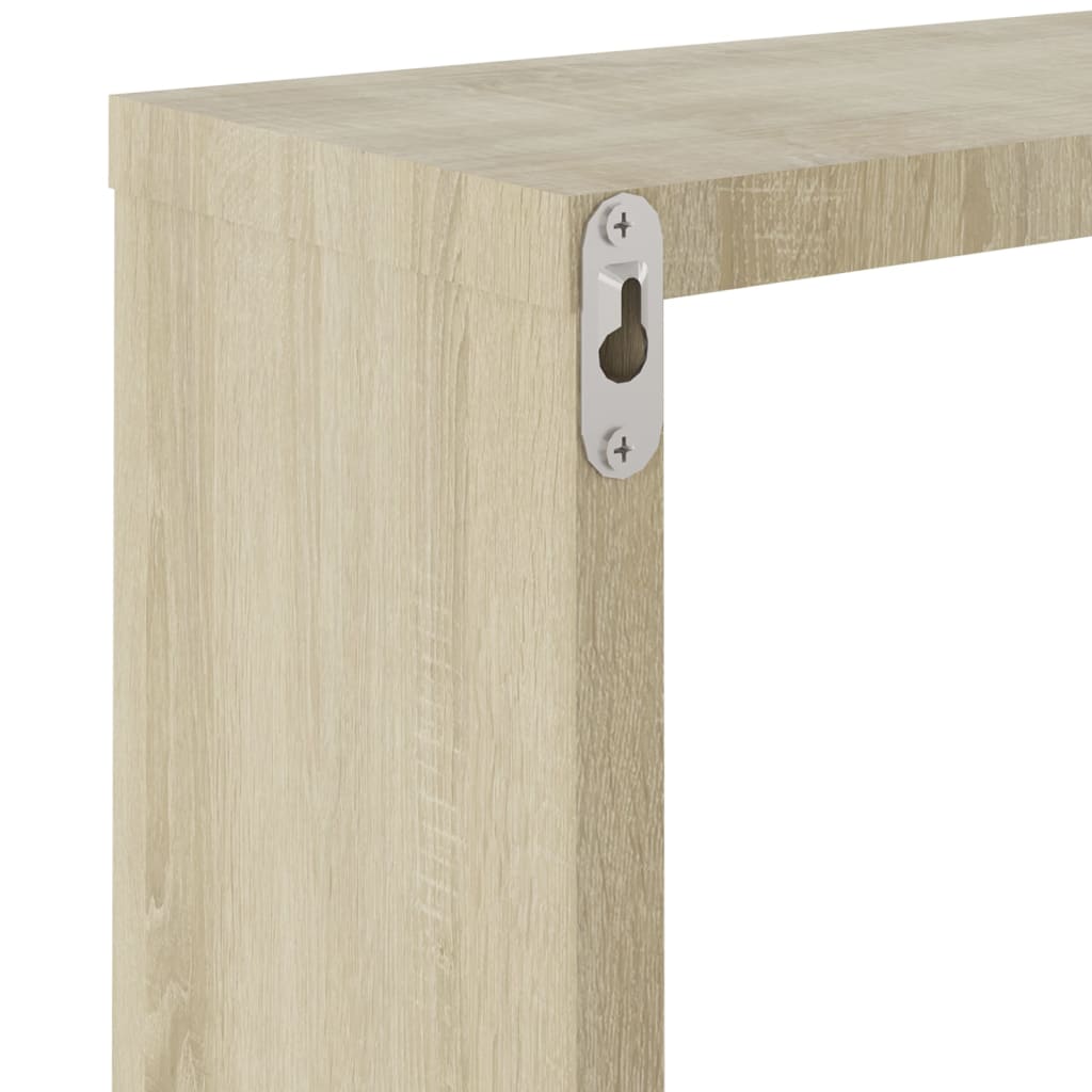 Prateleiras de parede em forma de cubo 2 pcs 30x15x30cm sonoma
