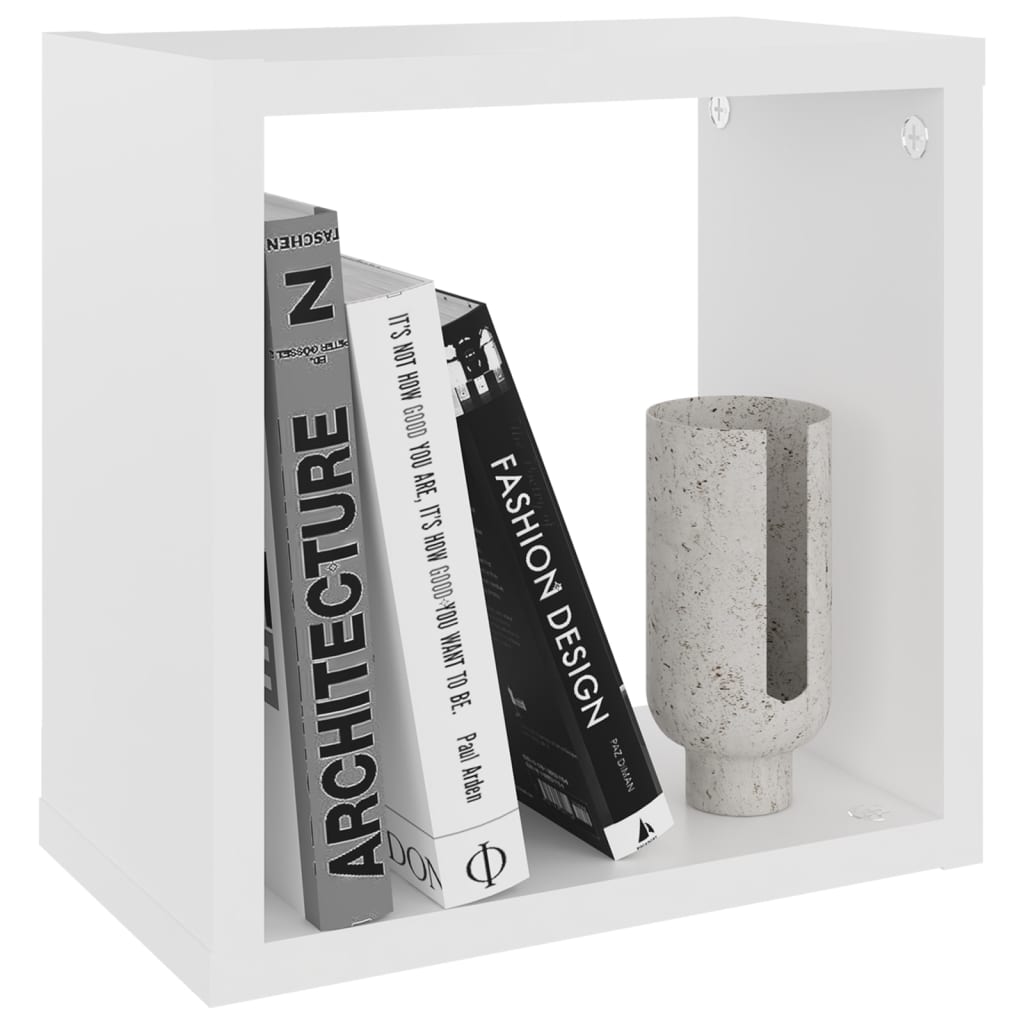 Prateleiras de parede em forma de cubo 2 pcs 26x15x26 cm branco