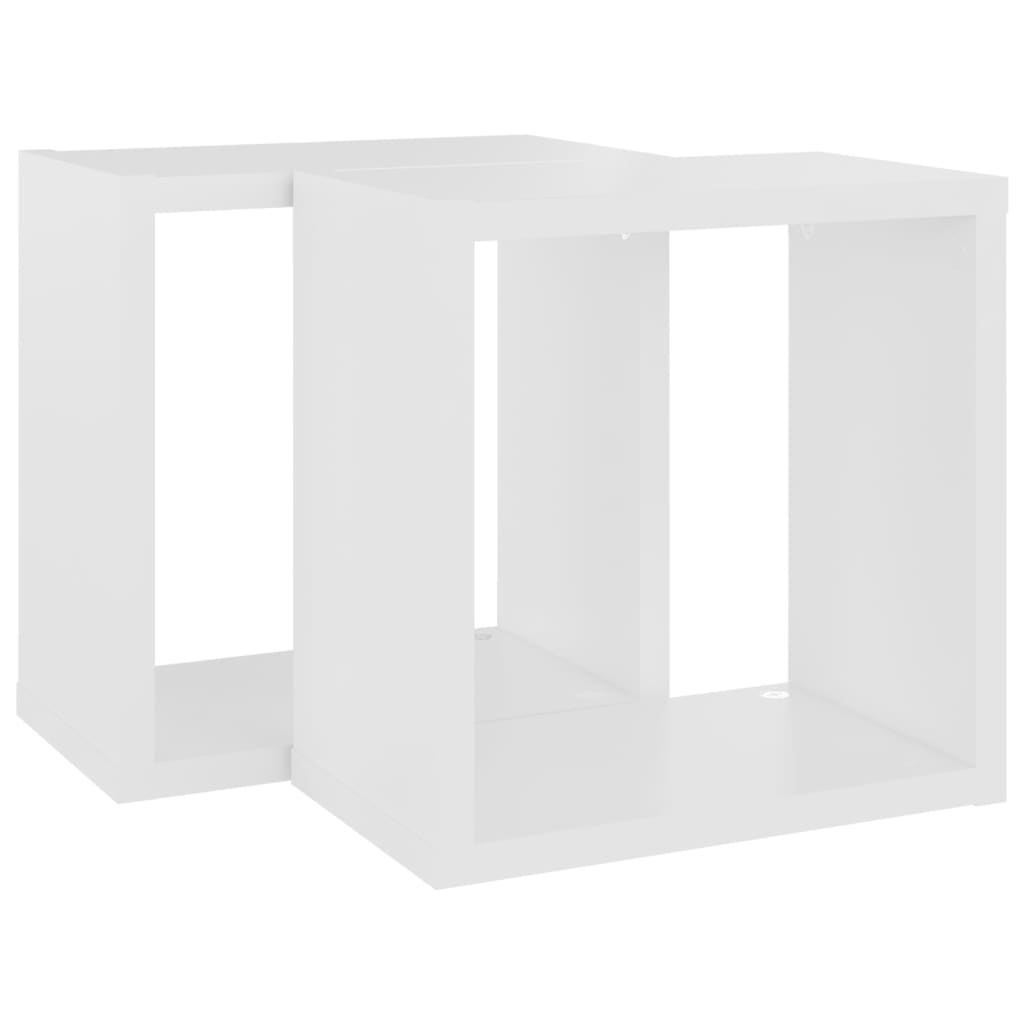 Prateleiras de parede em forma de cubo 2 pcs 26x15x26 cm branco