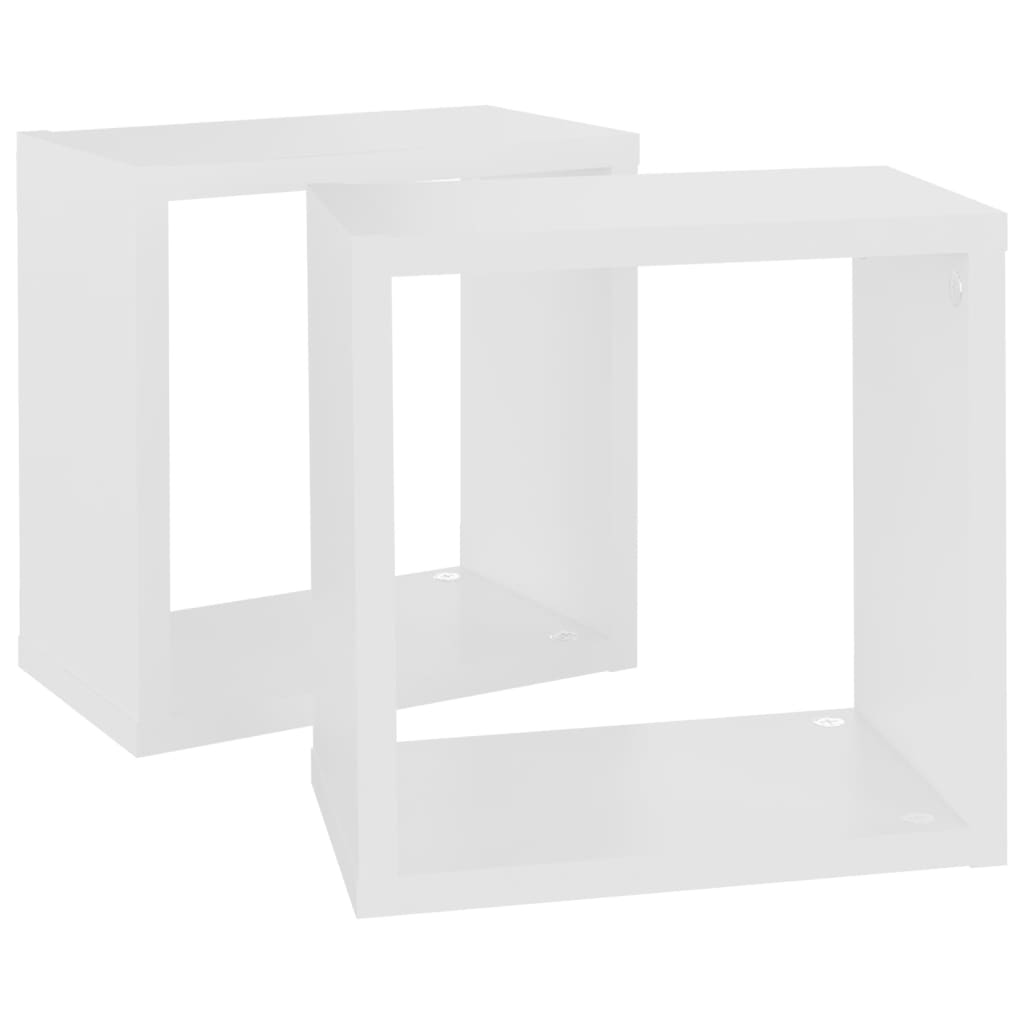 Prateleiras de parede em forma de cubo 2 pcs 26x15x26 cm branco