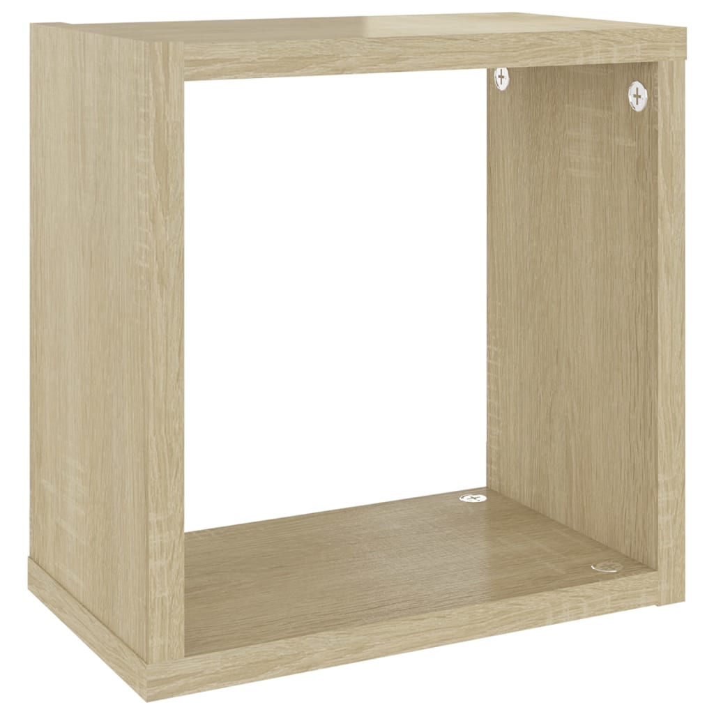 Prateleiras de parede em forma de cubo 2 pcs 26x15x26 cm sonoma