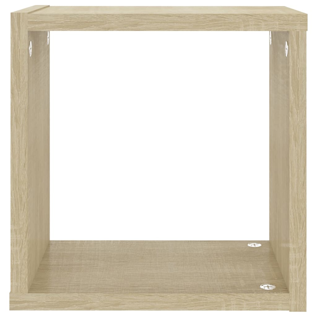 Prateleiras de parede em forma de cubo 2 pcs 26x15x26 cm sonoma