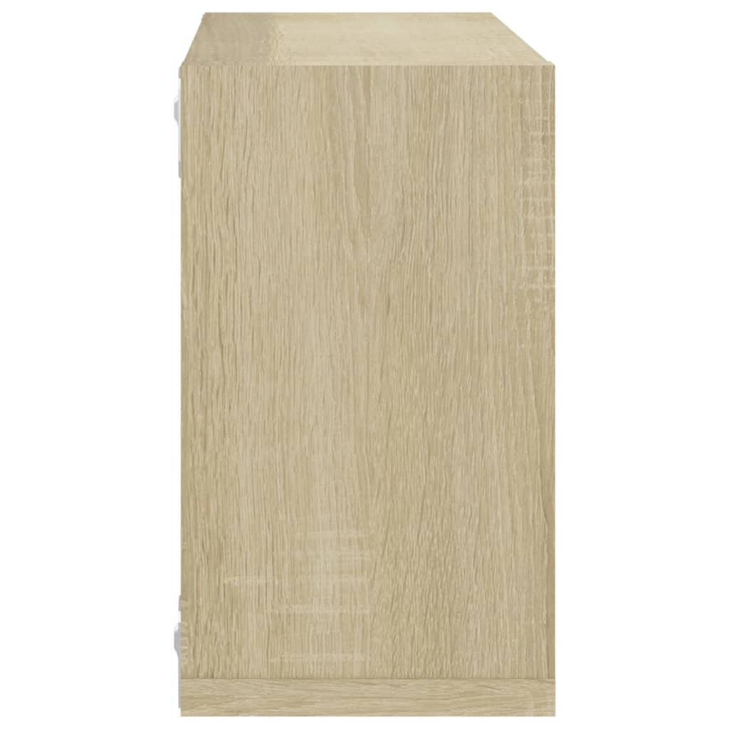 Prateleiras de parede em forma de cubo 2 pcs 26x15x26 cm sonoma