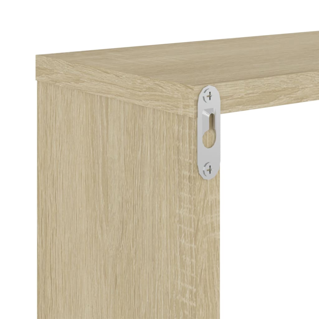 Prateleiras de parede em forma de cubo 2 pcs 26x15x26 cm sonoma