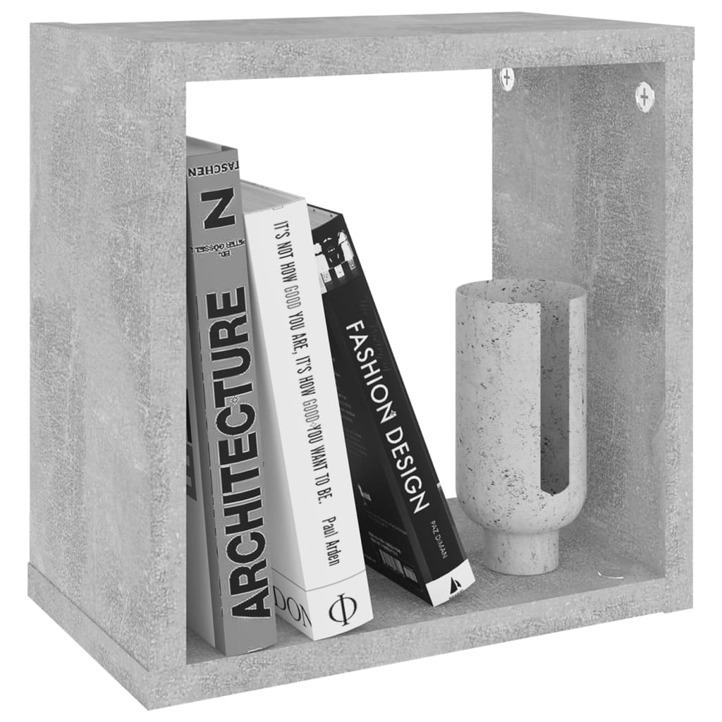 Prateleiras parede forma de cubo 6pcs 26x15x26 cm cinza cimento
