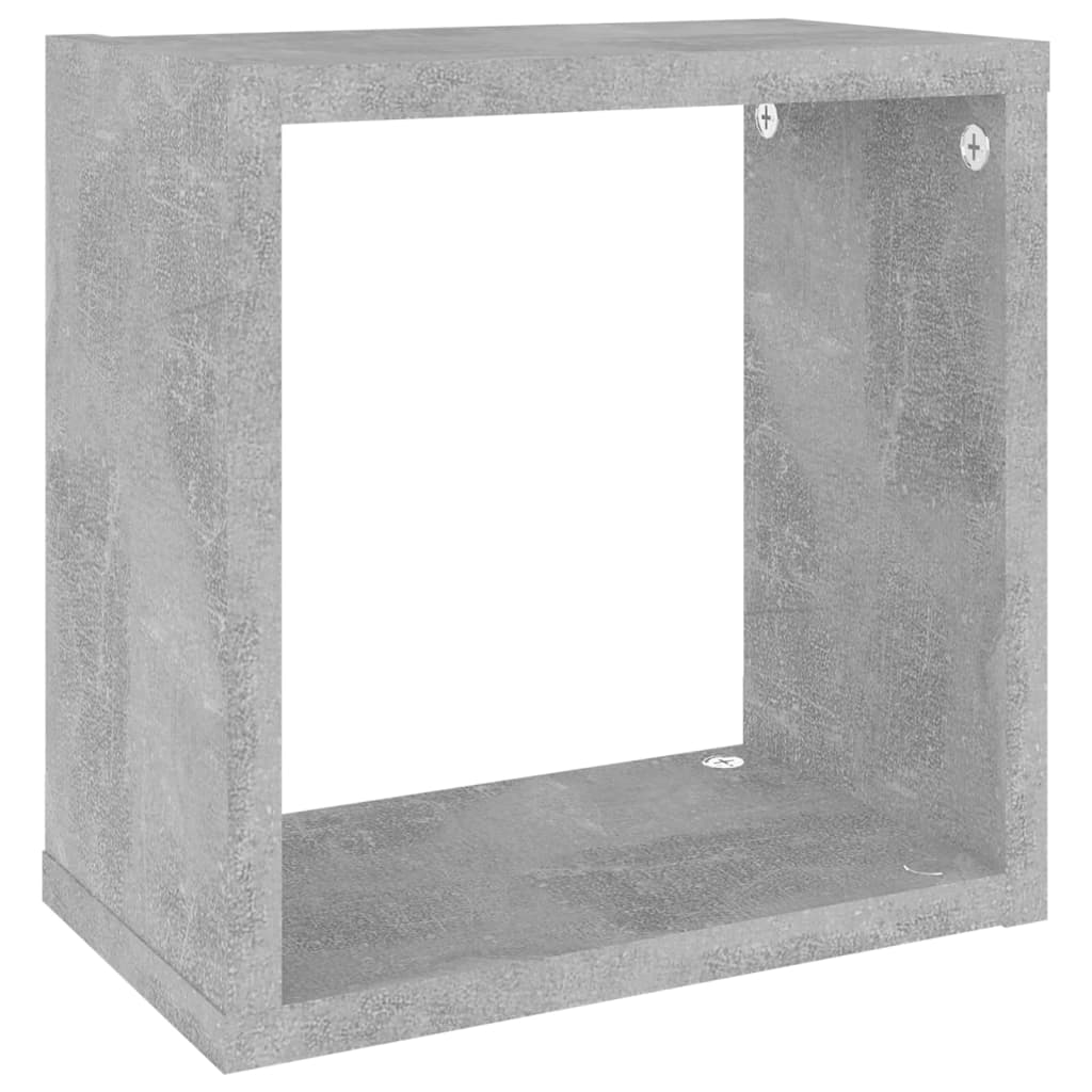 Prateleiras parede forma de cubo 6pcs 26x15x26 cm cinza cimento