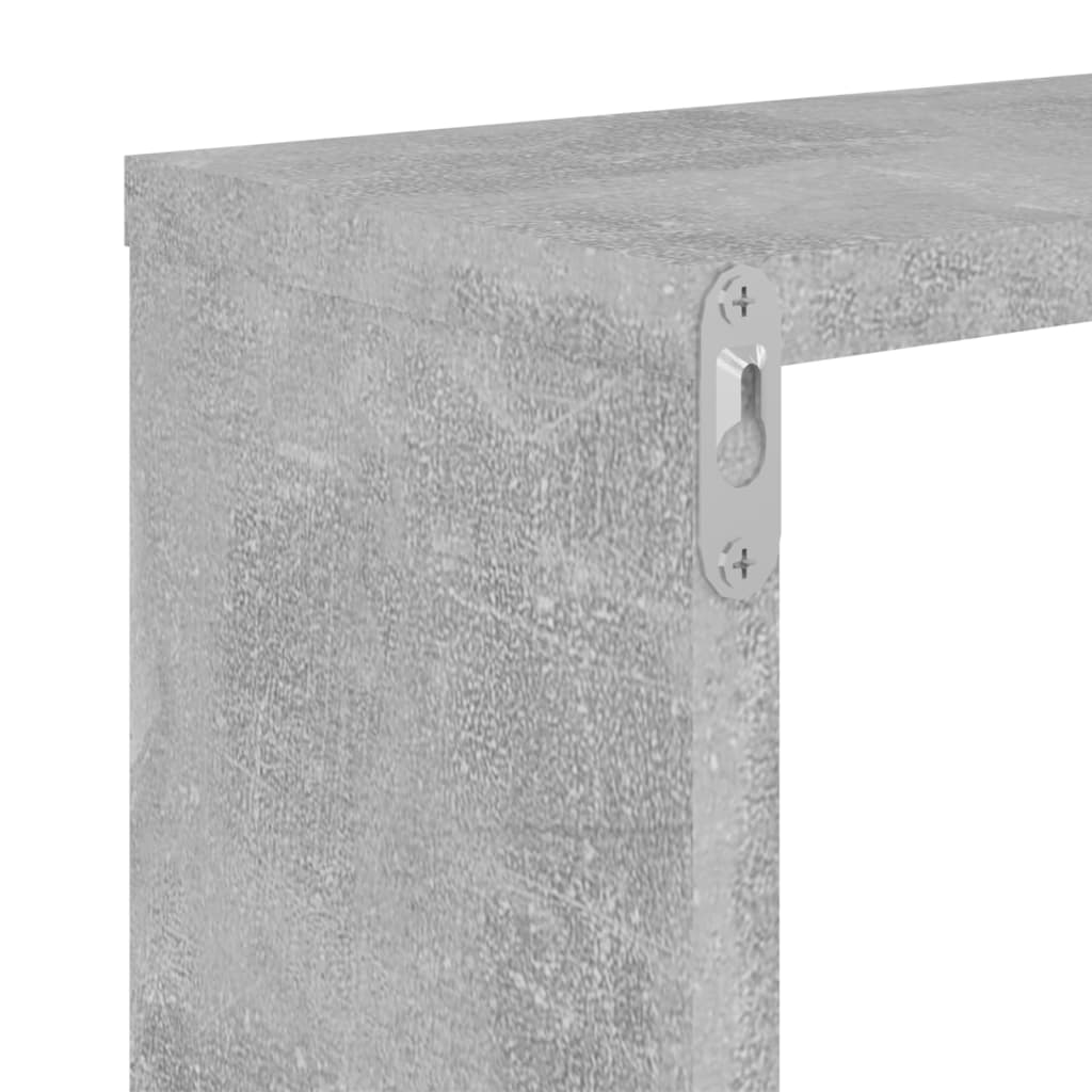 Prateleiras parede forma de cubo 6pcs 26x15x26 cm cinza cimento