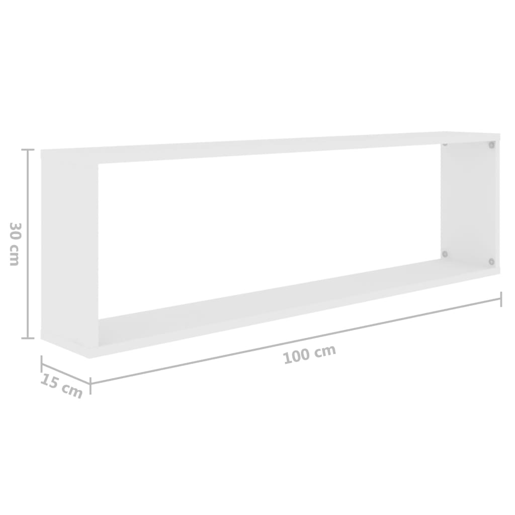 Prateleiras parede forma cubo 4pcs deriv. madeira 100x15x30 cm