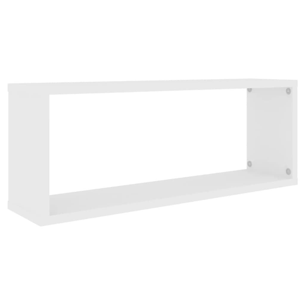 Prateleiras parede forma de cubo 6 pcs derivados madeira branco