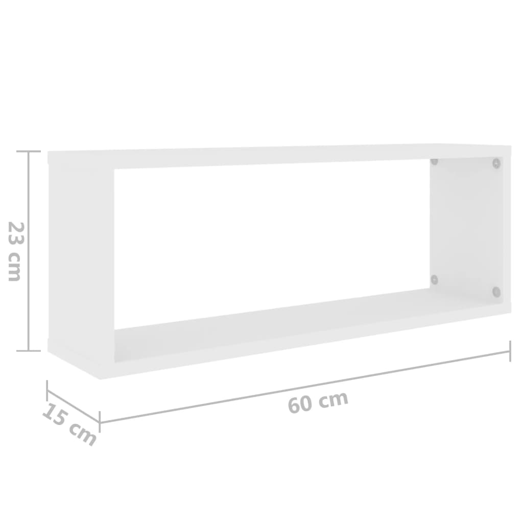 Prateleiras parede forma de cubo 6 pcs derivados madeira branco
