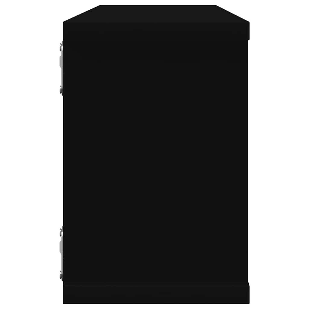 Prateleiras parede forma de cubo 4 pcs derivados madeira preto