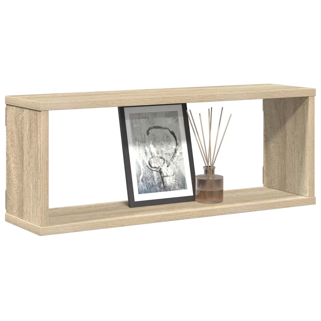 Prateleiras parede forma de cubo 4 pcs carvalho sonoma