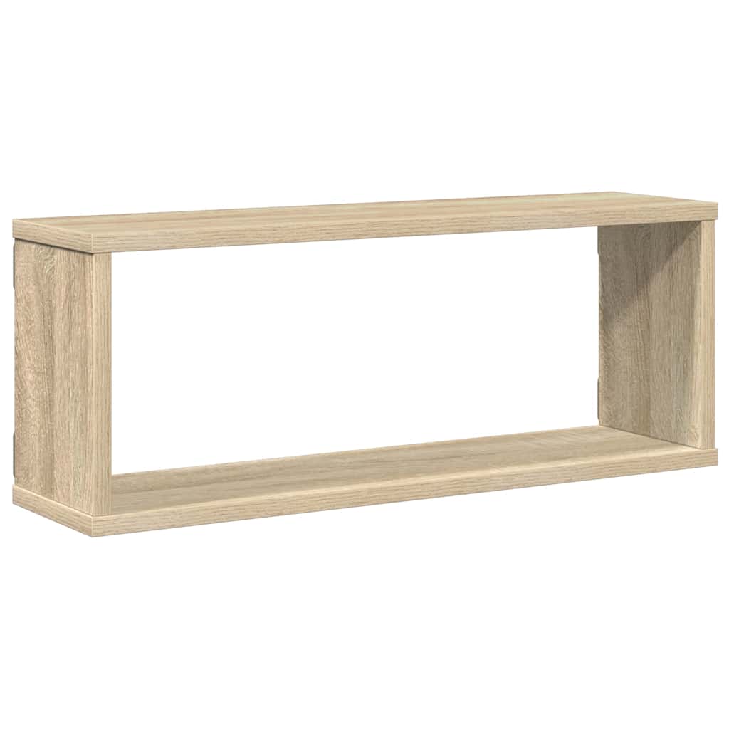 Prateleiras parede forma de cubo 4 pcs carvalho sonoma