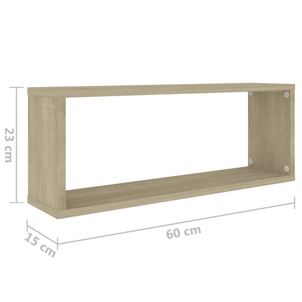Prateleiras parede forma de cubo 4 pcs carvalho sonoma