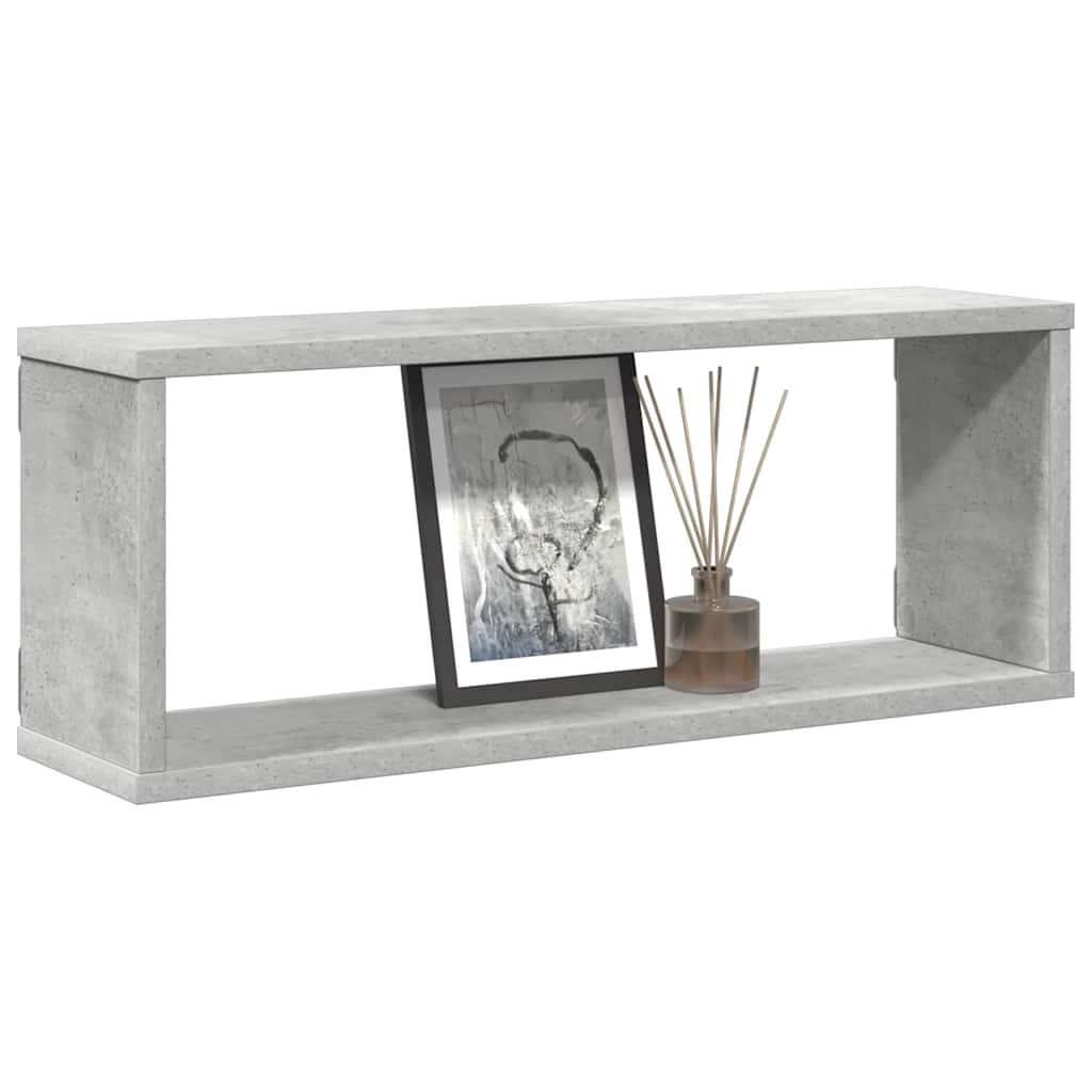 Prateleiras parede forma de cubo 4 pcs 60x15x23cm cinza cimento