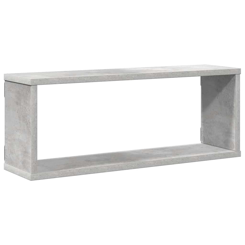 Prateleiras parede forma de cubo 4 pcs 60x15x23cm cinza cimento