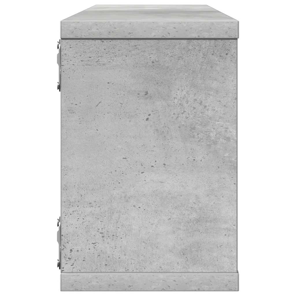 Prateleiras parede forma de cubo 4 pcs 60x15x23cm cinza cimento