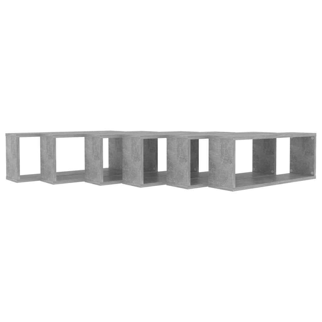Prateleiras parede forma de cubo 6pcs 60x15x23 cm cinza cimento