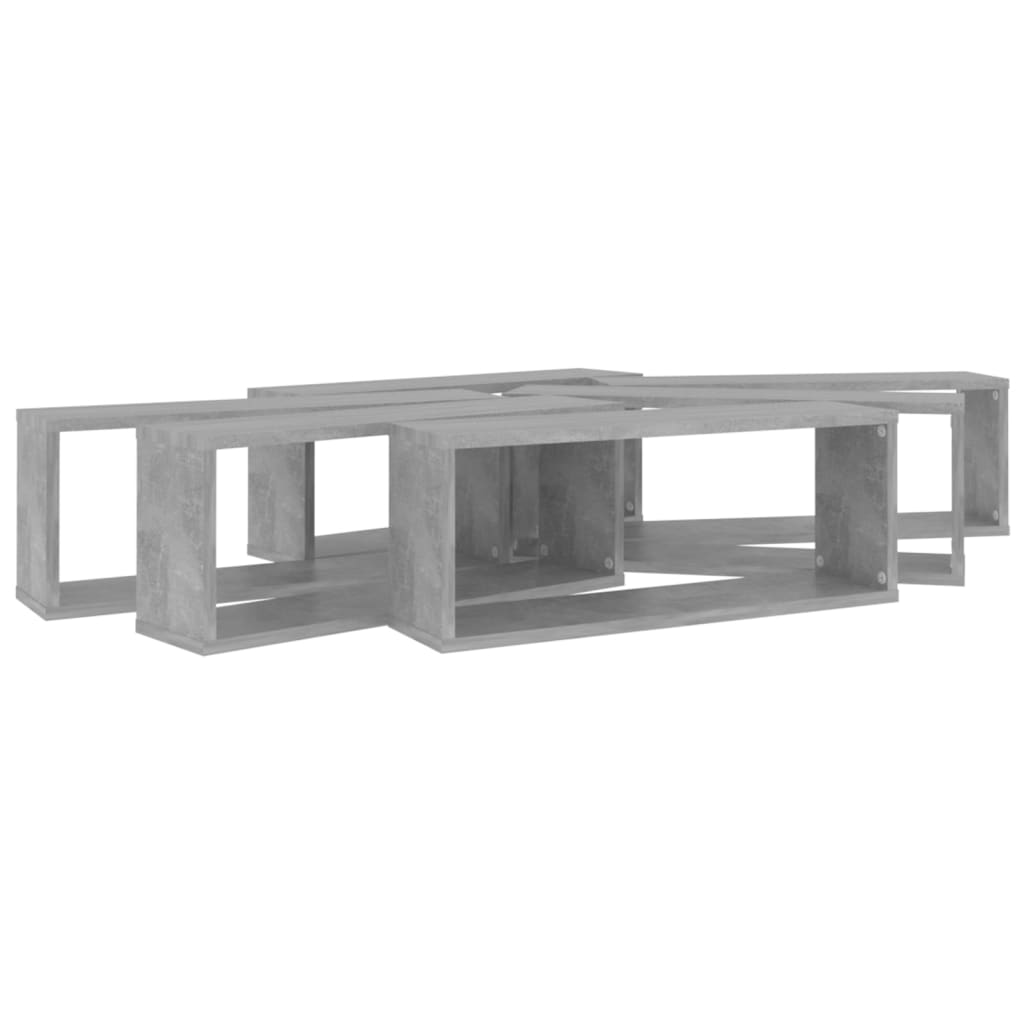 Prateleiras parede forma de cubo 6pcs 60x15x23 cm cinza cimento