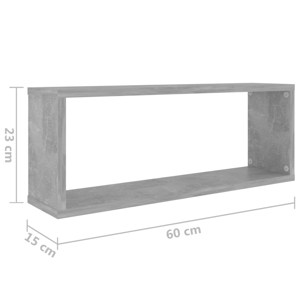 Prateleiras parede forma de cubo 6pcs 60x15x23 cm cinza cimento