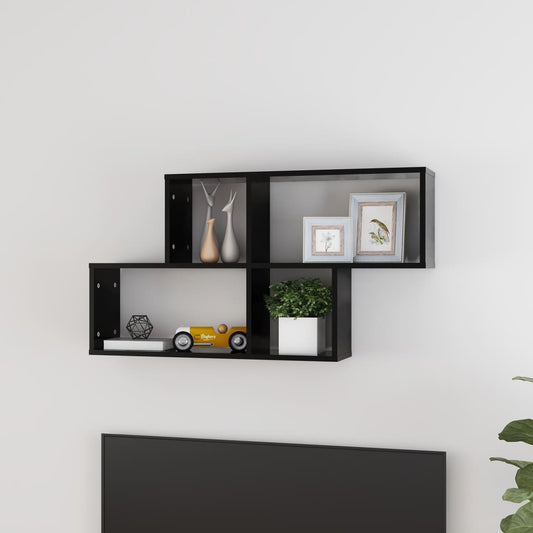 Estante de parede 100x18x53 cm derivados de madeira preto