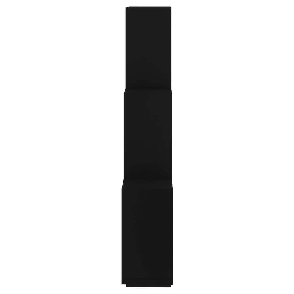 Estante de parede cúbica 78x15x93 cm derivados de madeira preto