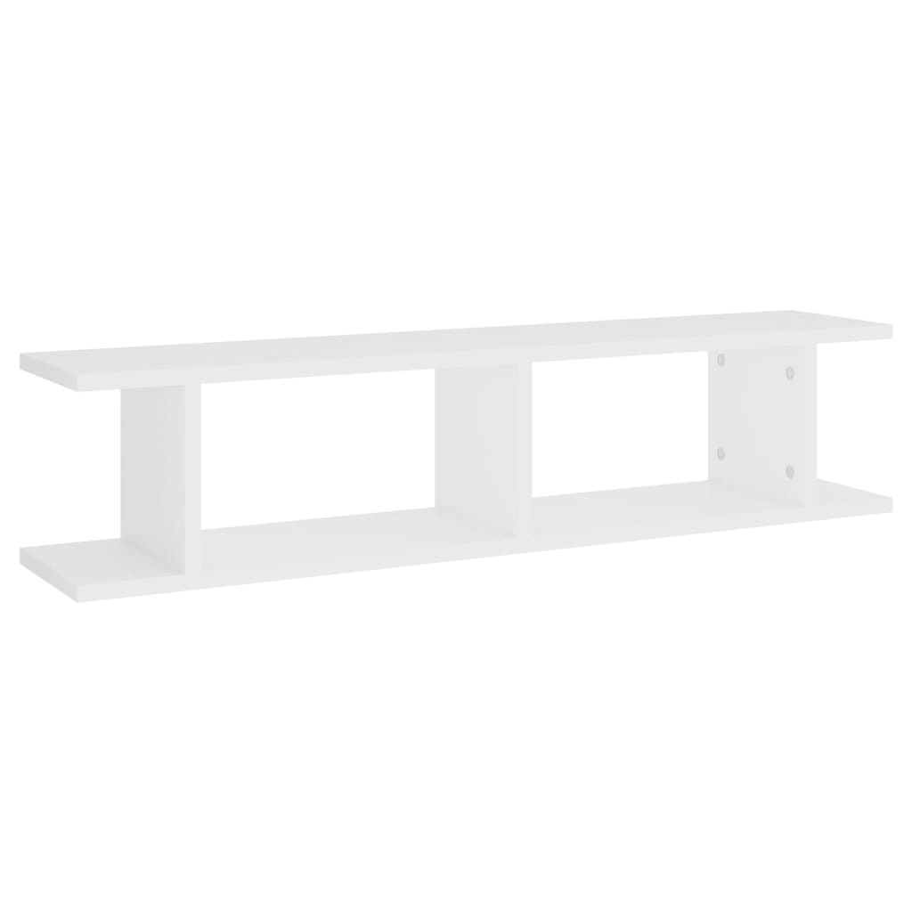 Estantes de parede 2 pcs 90x18x20 cm contraplacado branco