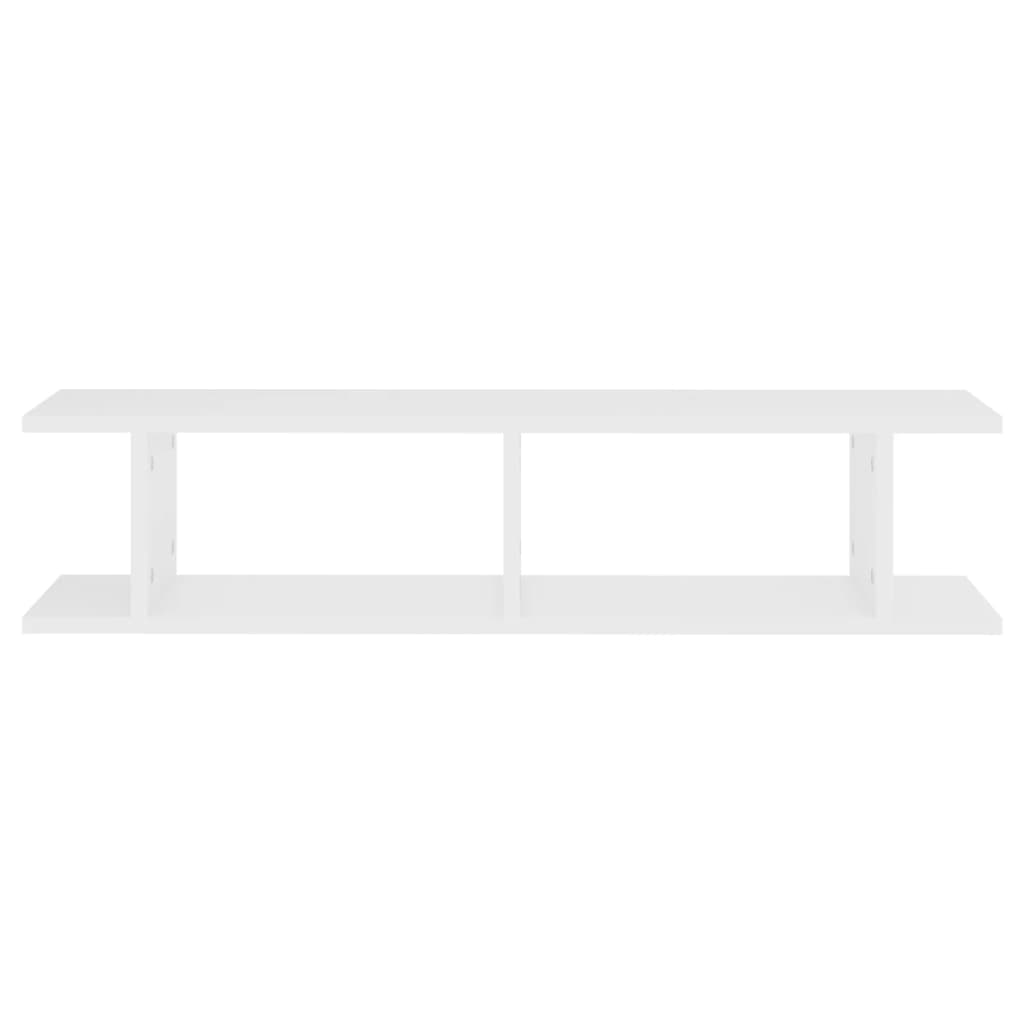 Estantes de parede 2 pcs 90x18x20 cm contraplacado branco