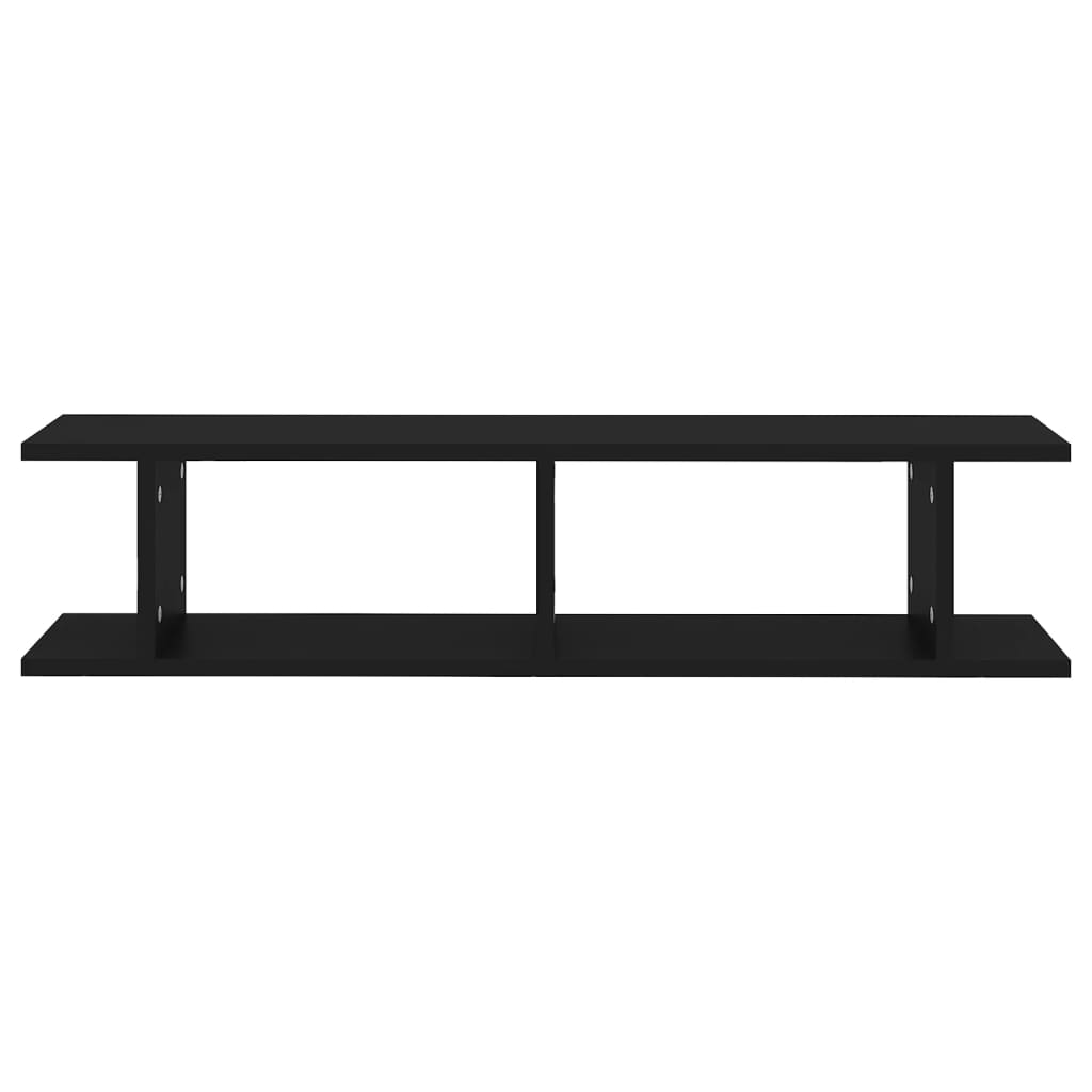 Estantes de parede 2 pcs 90x18x20 cm contraplacado preto