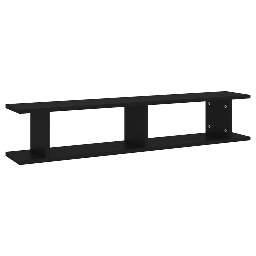 Estantes de parede 2 pcs 105x18x20 cm contraplacado preto