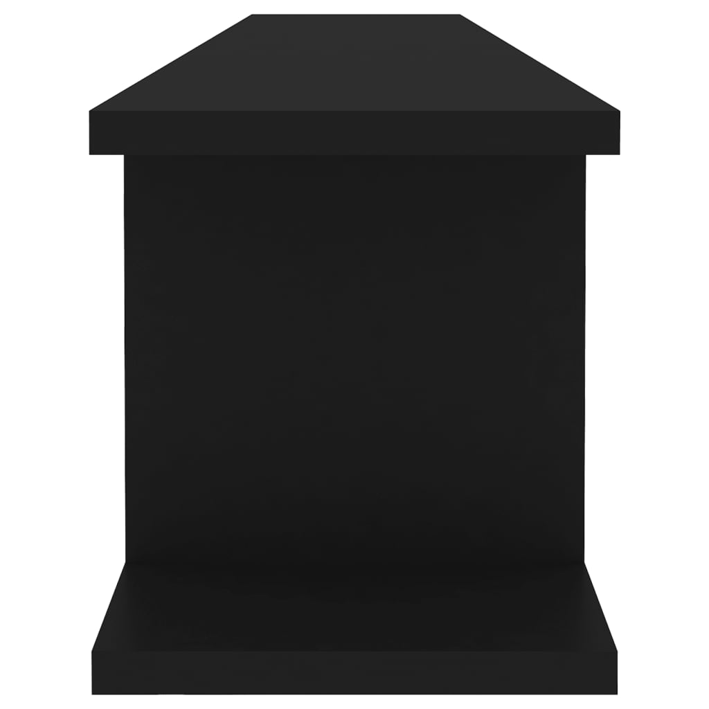 Estantes de parede 2 pcs 105x18x20 cm contraplacado preto