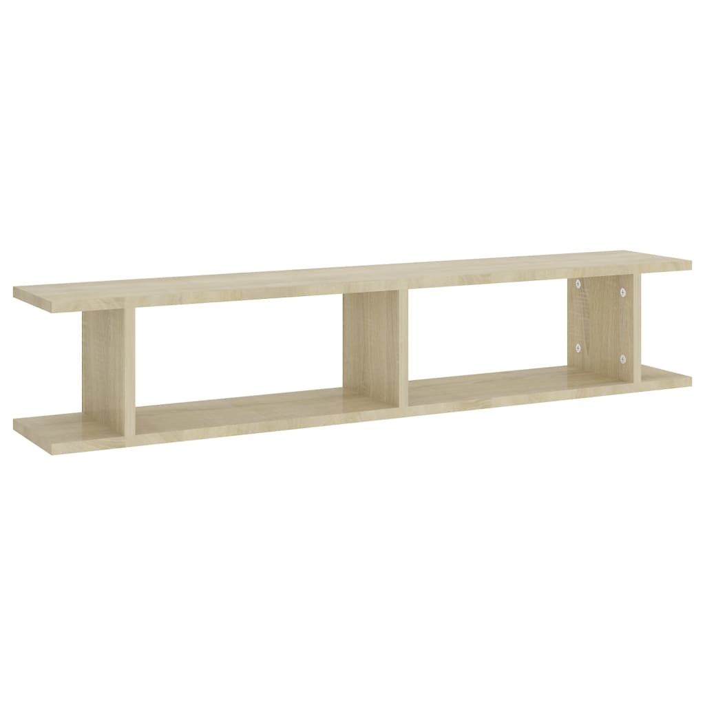 Estantes de parede 2 pcs 105x18x20 cm contrapl. carvalho sonoma