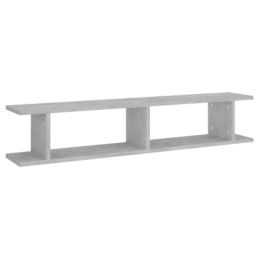 Estantes de parede 2 pcs 105x18x20cm contrapl. cinzento cimento