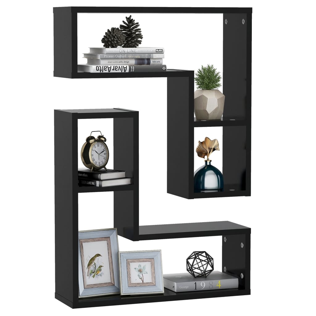 Estantes de parede 2 pcs 50x15x50 cm contraplacado preto