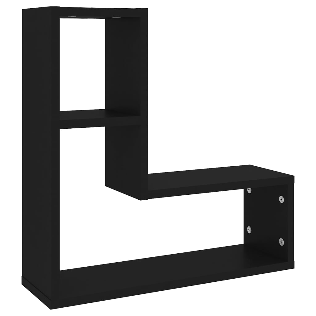 Estantes de parede 2 pcs 50x15x50 cm contraplacado preto