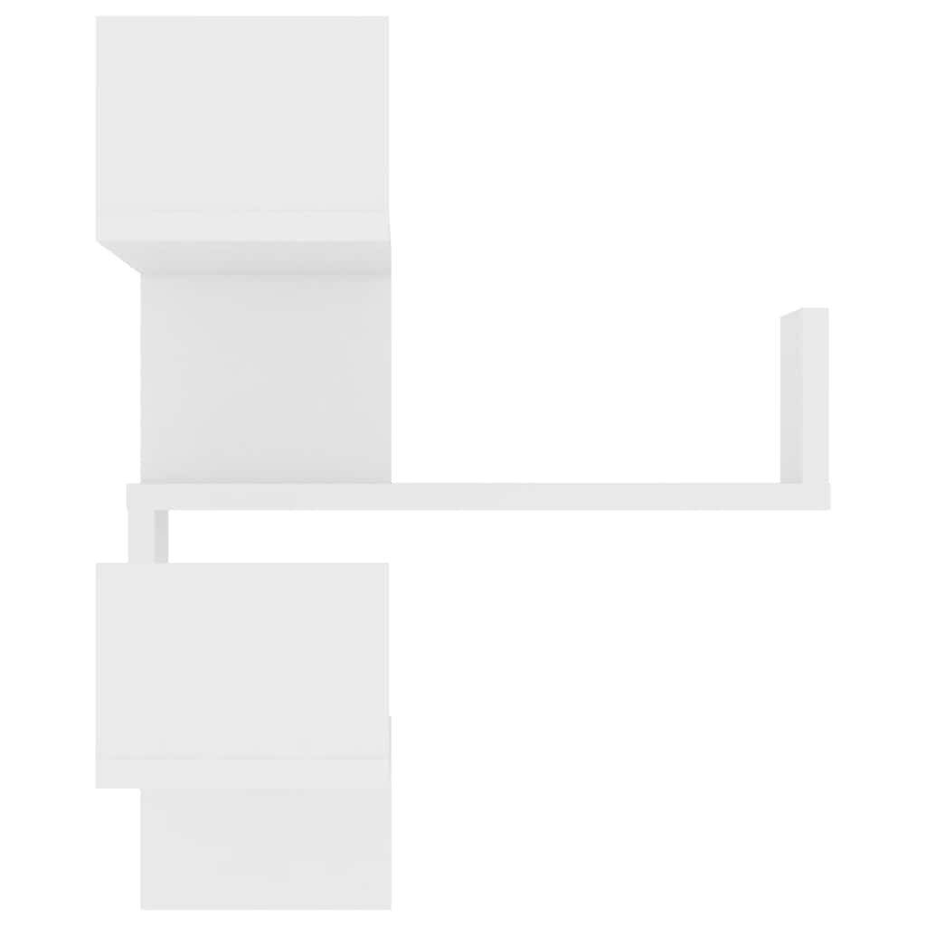 Estantes canto p/ parede 2pcs 40x40x50cm deriv. madeira branco