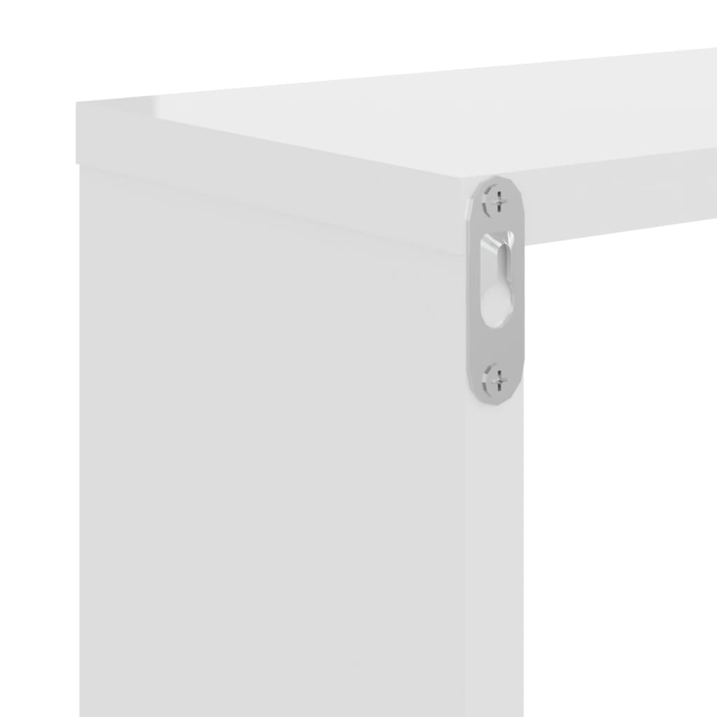 Estantes de parede 2 pcs derivados de madeira branco brilhante