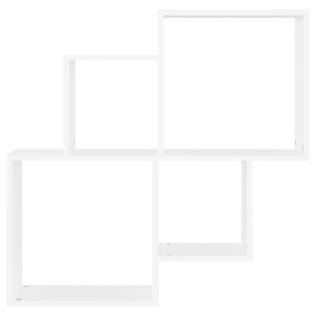Estante de parede cúbica 80x15x78,5 cm deriv. de madeira branco