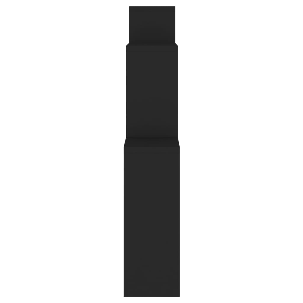 Estante de parede cúbica 80x15x78,5 cm deriv. de madeira preto