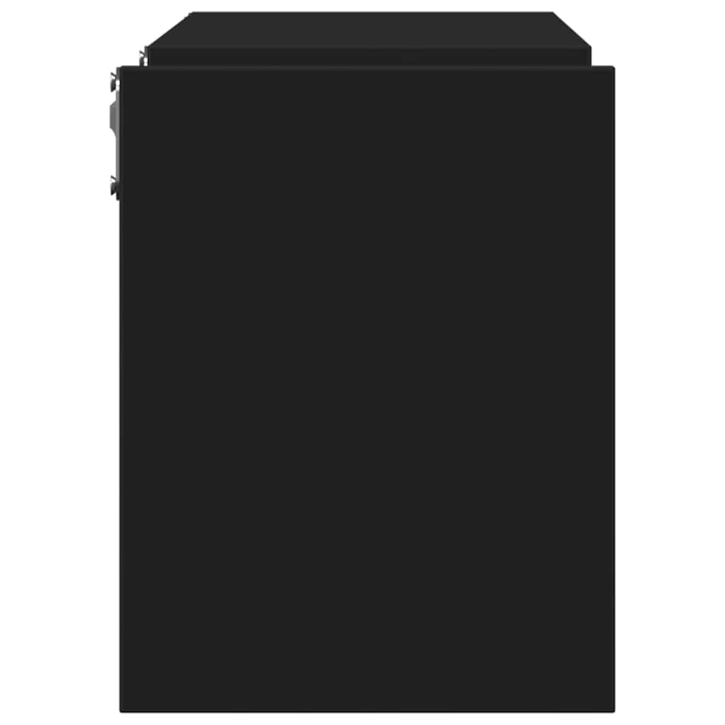 Estantes de parede 2 pcs 100x15x20 cm derivados madeira preto