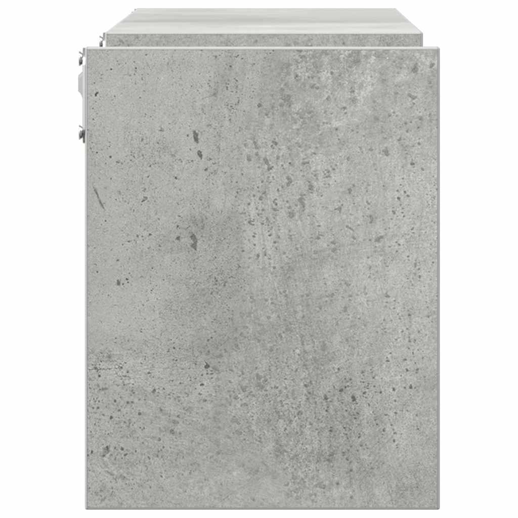 Estantes de parede 2 pcs derivados de madeira cinza cimento
