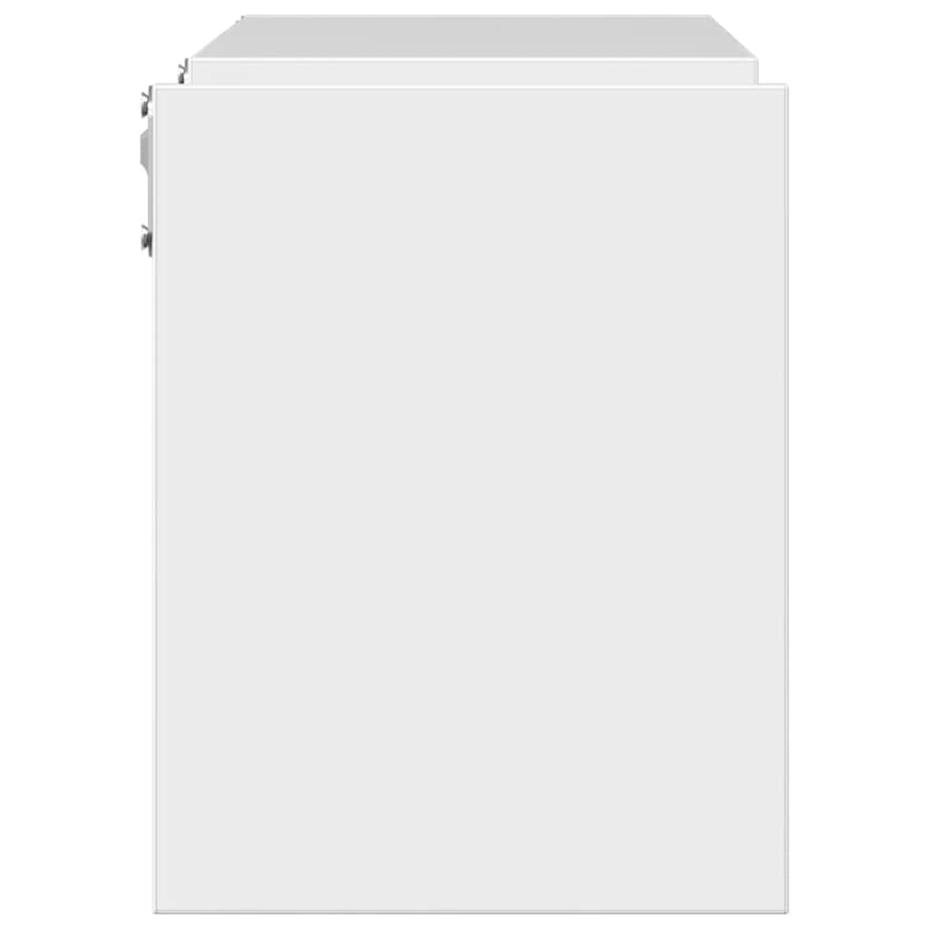 Estantes de parede 2pcs derivados de madeira branco brilhante