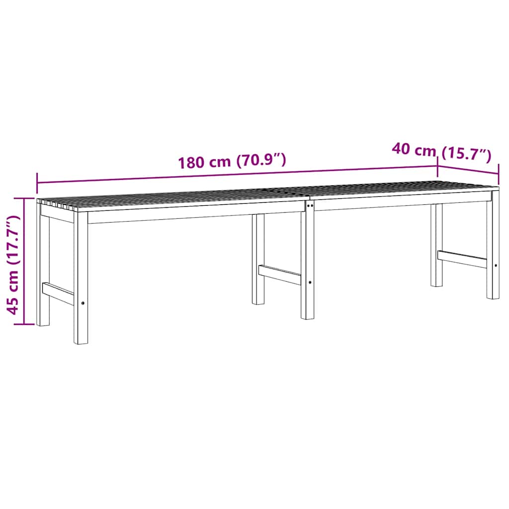 Banco de jardim 180 cm madeira de teca maciça