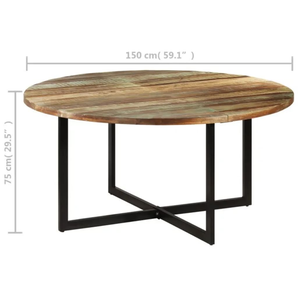 Mesa de jantar 150x75 cm madeira recuperada maciça