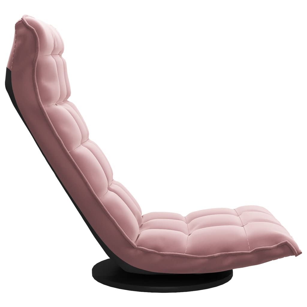 Cadeira de piso giratória veludo rosa