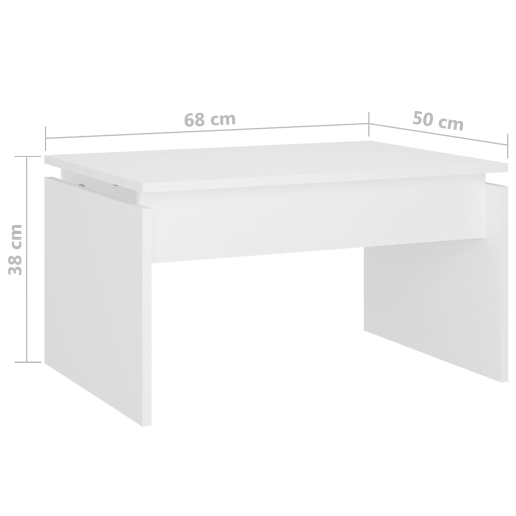 Mesa de centro 68x50x38 cm derivados de madeira branco