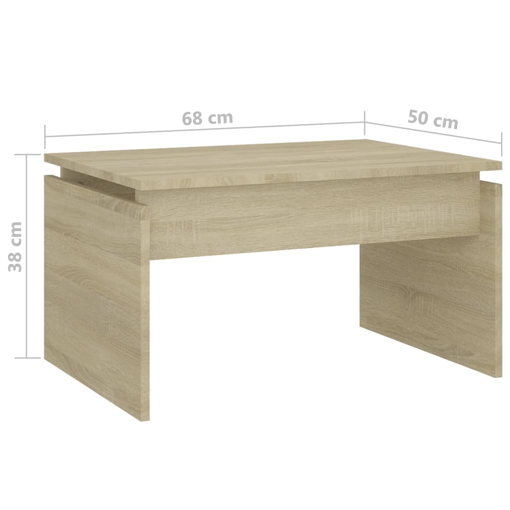 Mesa de centro 68x50x38 cm derivados de madeira carvalho sonoma