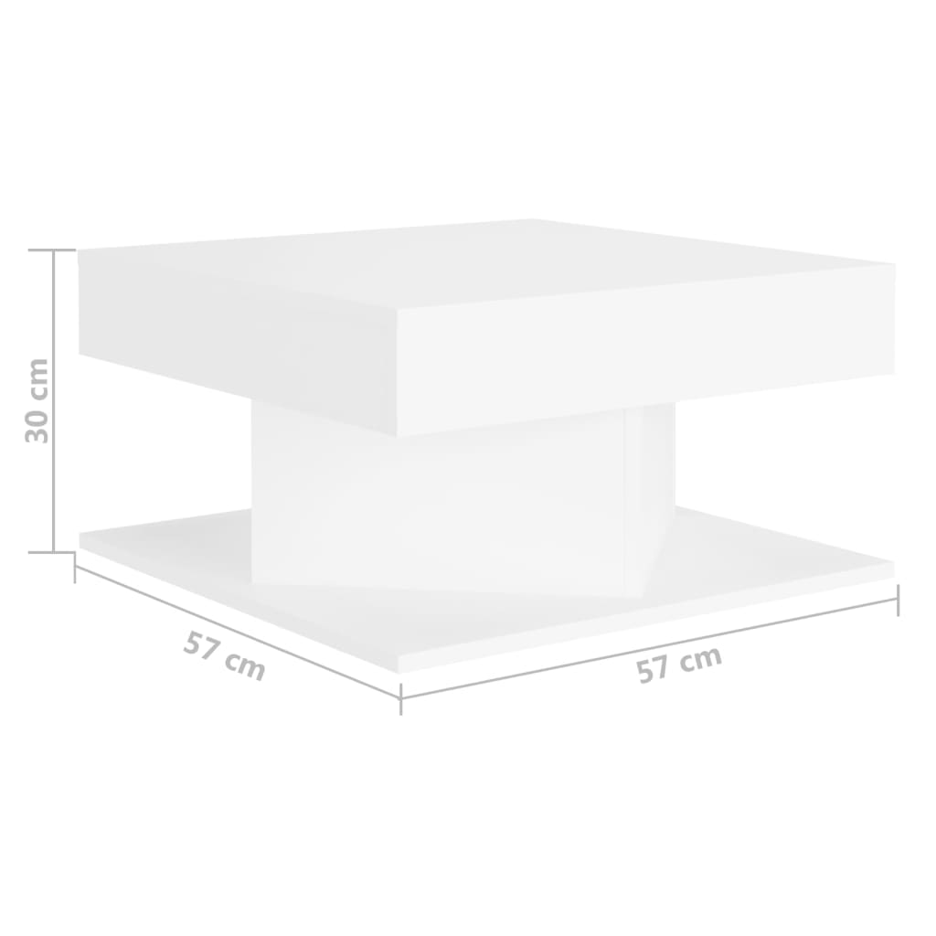 Mesa de centro 57x57x30 cm derivados de madeira branco